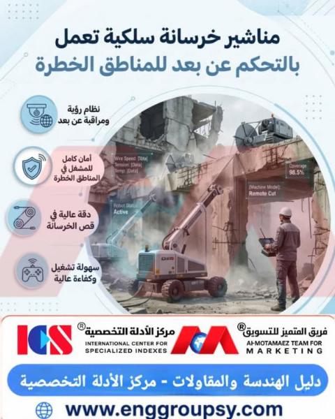 مناشير خرسانة سلكية تعمل بالتحكم عن بعد للمناطق الخطرة