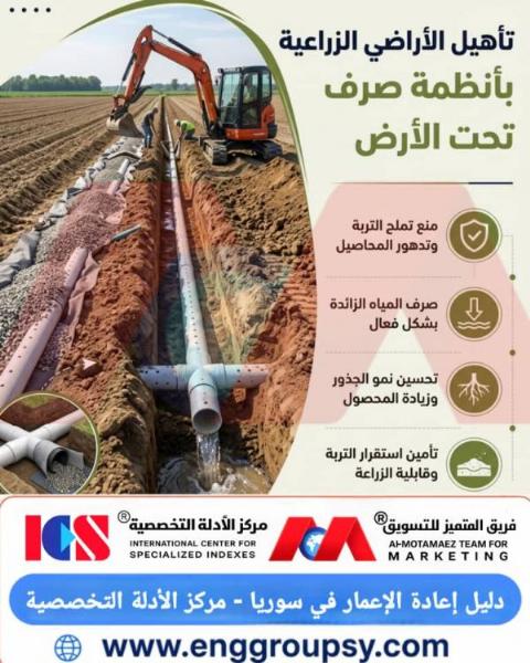 Rehabilitating agricultural land with subsurface drainage systems.