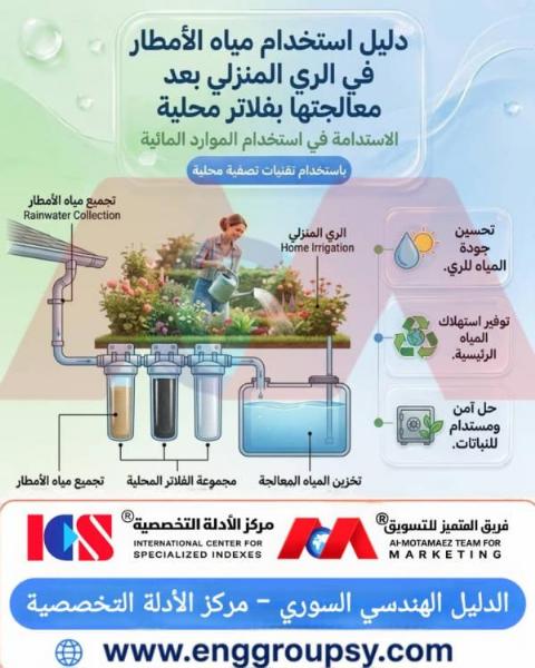 دليل استخدام مياه الأمطار في الري المنزلي بعد معالجتها بفلاتر محلية