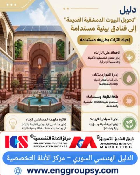 إحياء التراث المعماري الأصيل تحويل البيوت الدمشقية القديمة إلى فنادق بيئية مستدامة