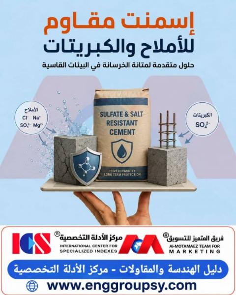 إسمنت مقاوم للأملاح والكبريتات درع حماية متقدم لهياكل الخرسانة في البيئات القاسية