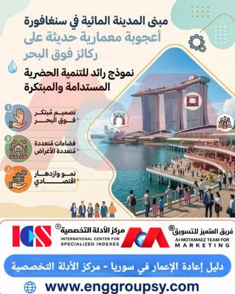 مبنى المدينة المائية في سنغافورة أعجوبة معمارية حديثة على ركائز فوق البحر نموذج رائد للتنمية الحضرية المستدامة والمبتكرة